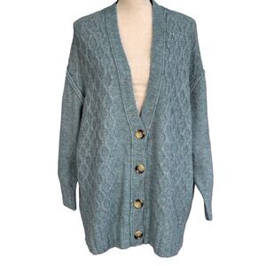 Black Tape Plus SZ 1X-Large Cardigan Button-Up Cable Knit Long Sleeve Stretch